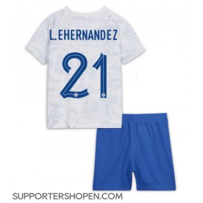 Frankrike Lucas Hernandez #21 Bortatröja Barn VM 2022 Kortärmad (+ korta byxor)